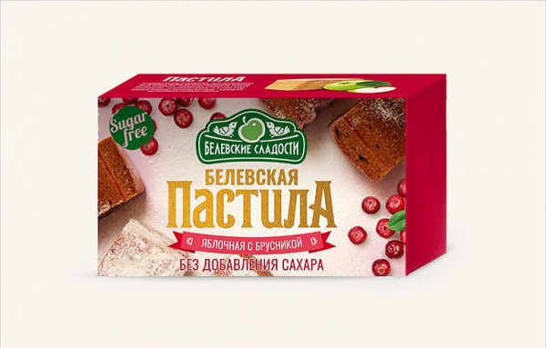 №2 Пастила  200г диетическая с КЛЮКВОЙ, НОВЫЙ ФОРМАТ (4*50г)    в Черняховске