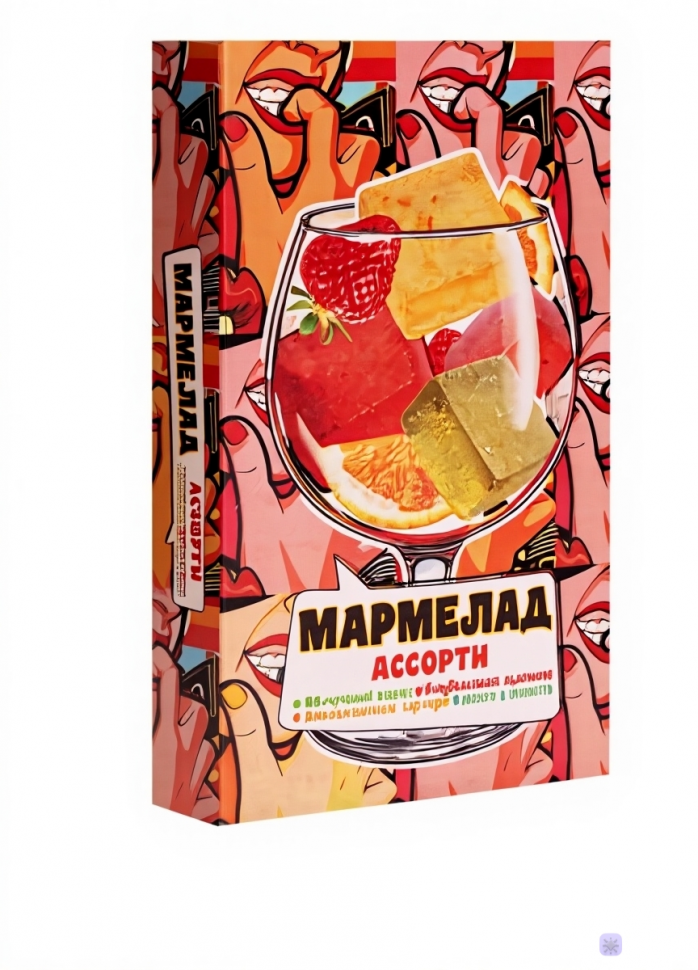  Мармелад АлкоАссорти(яблочный виски, клубничный просекко, апельсиновый вермут, лайм текила) 110г в Черняховске