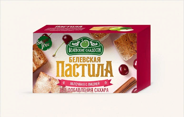 №2 Пастила  200г диетическая С ВИШНЕЙ, НОВЫЙ ФОРМАТ (4 шт по 50гр)    в Черняховске