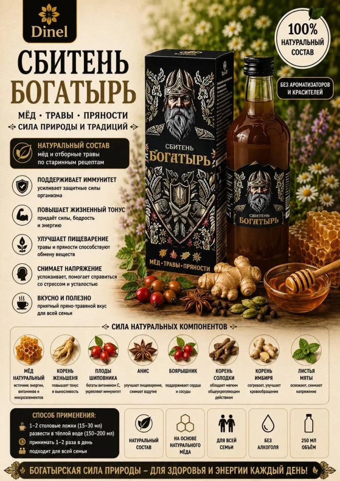  Сбитень Богатырь, 250мл  в Черняховске